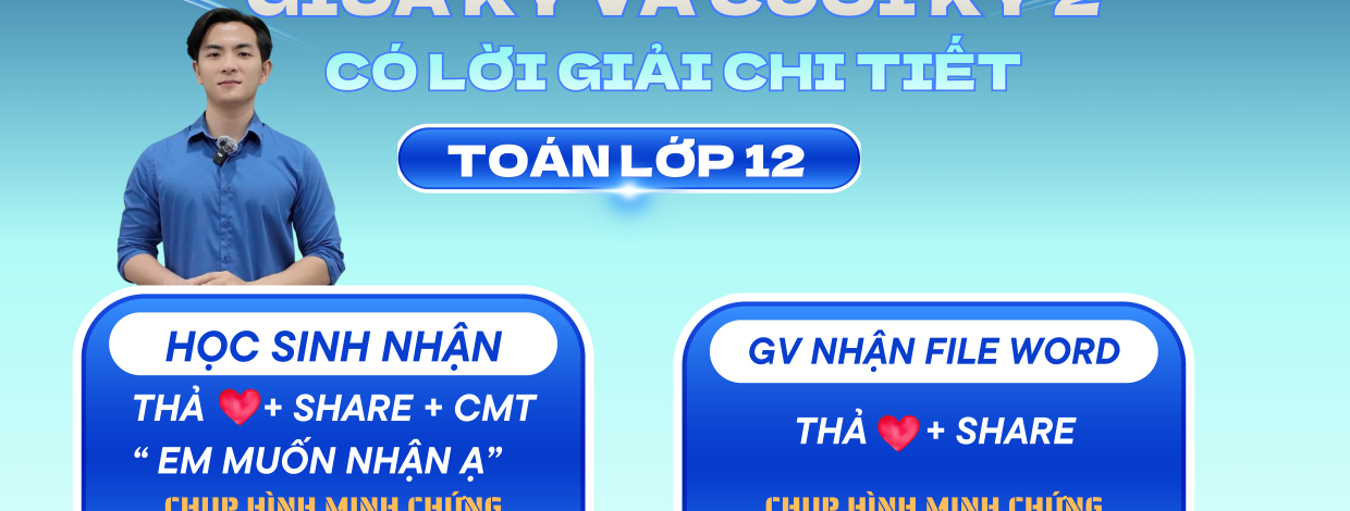  Đề Giữa Học Kì - Cuối Học Kì  II - Lớp 12 - 5 Đề - Môn Toán